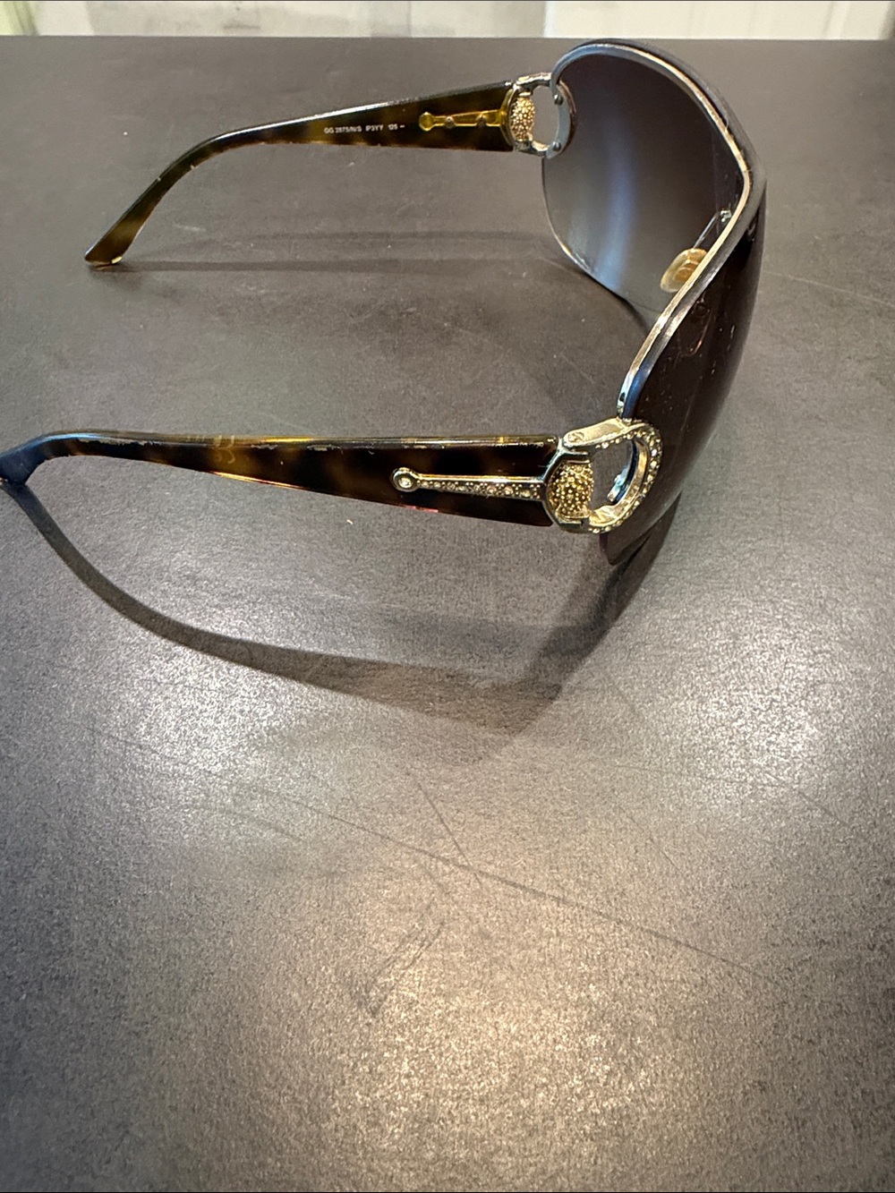 Gucci Tortoiseshell Sunglasses with Gold Hardware and Brown Gradient Lenses - Picture 3 of 8